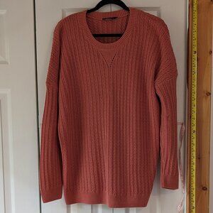 Salmon knit scoop neck sweater XL